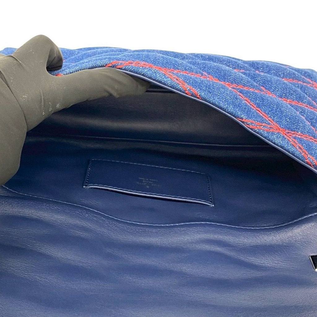 Louis Vuitton Maltage Quilted Denim Turnlock Chain Shoulder Bag Blue — view 9