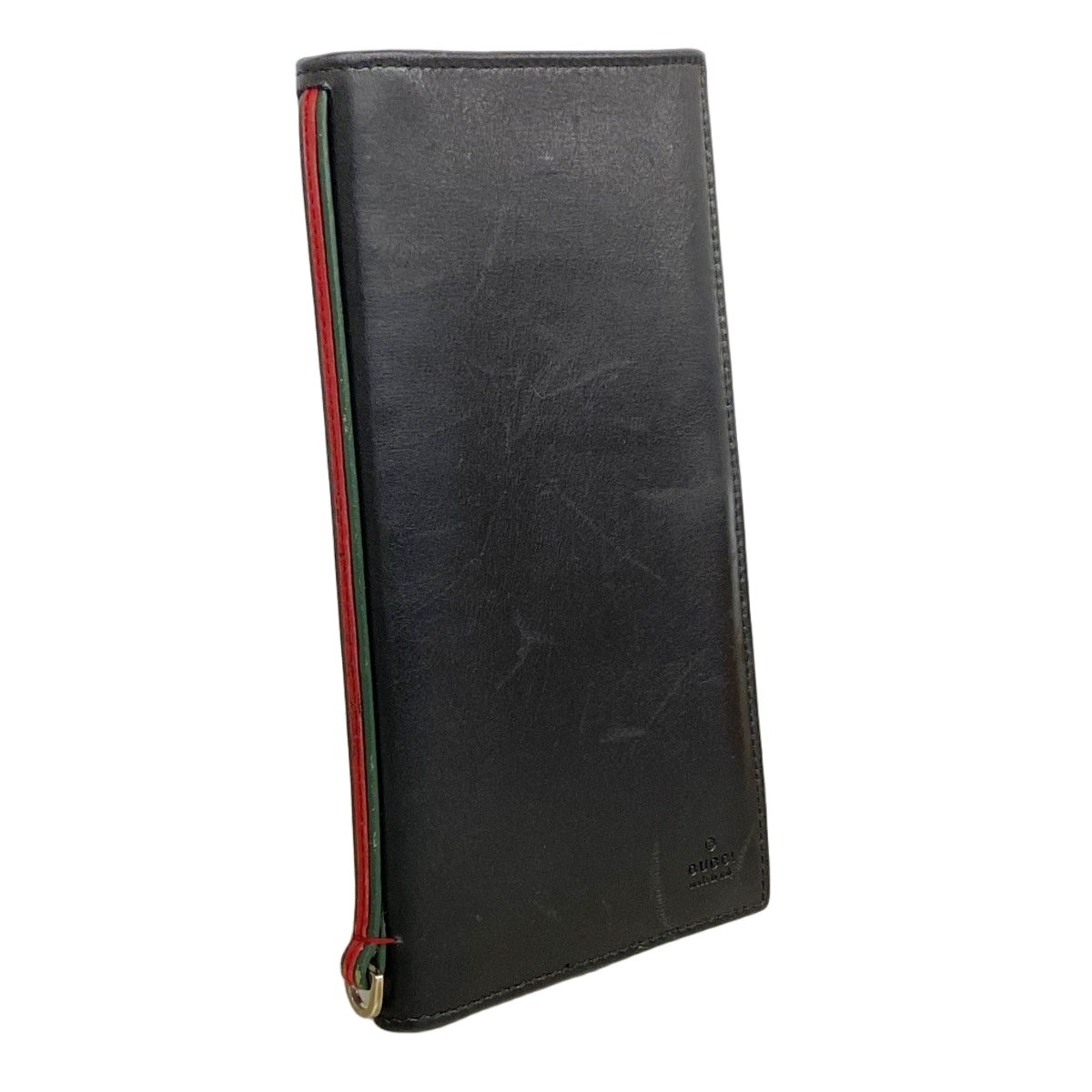 Gucci Long Bill Holder Sherry Line Leather Black Silver Wallet — view 2
