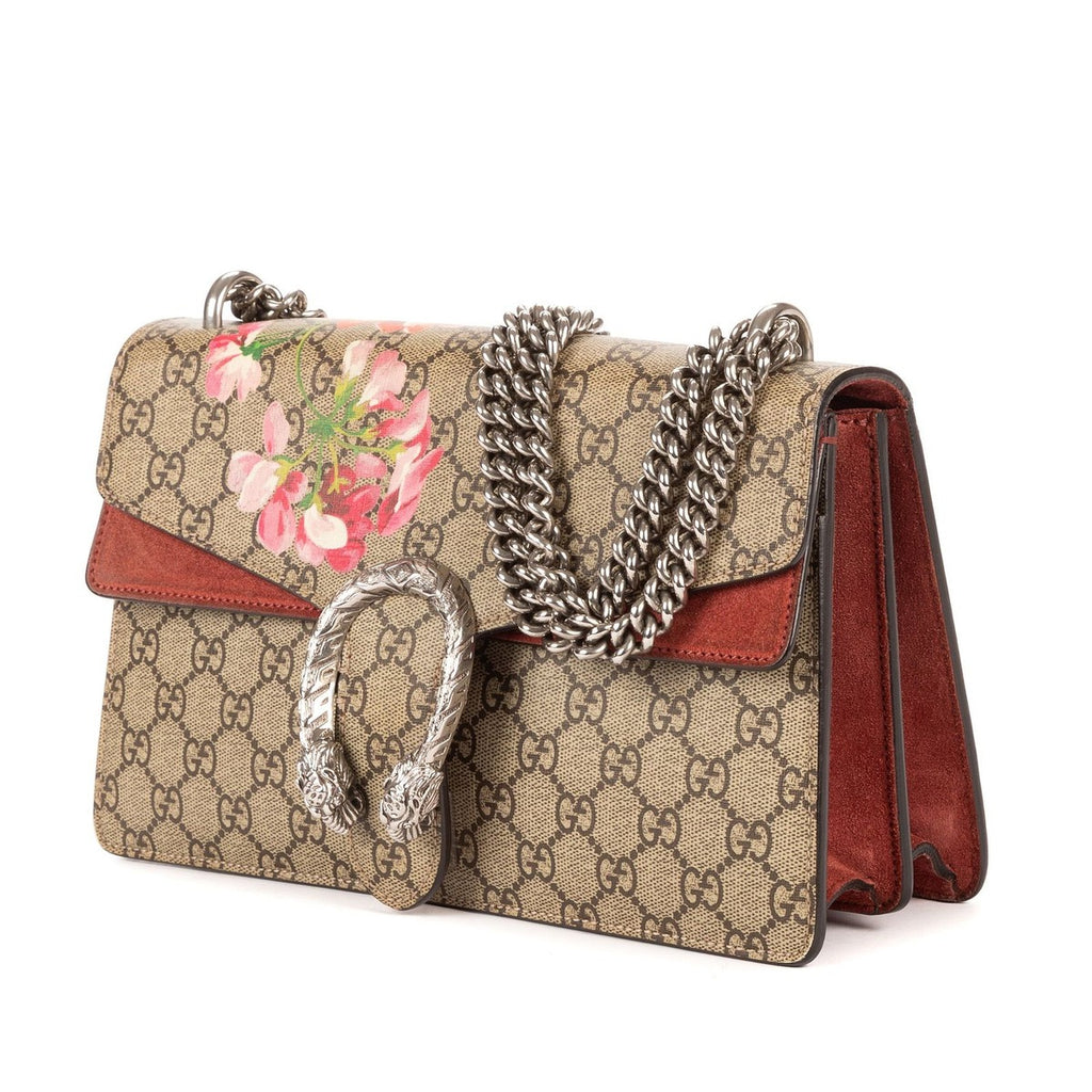 Gucci Blooms Dionysus Beige Burgundy Supreme Canvas Shoulder Bag — view 2
