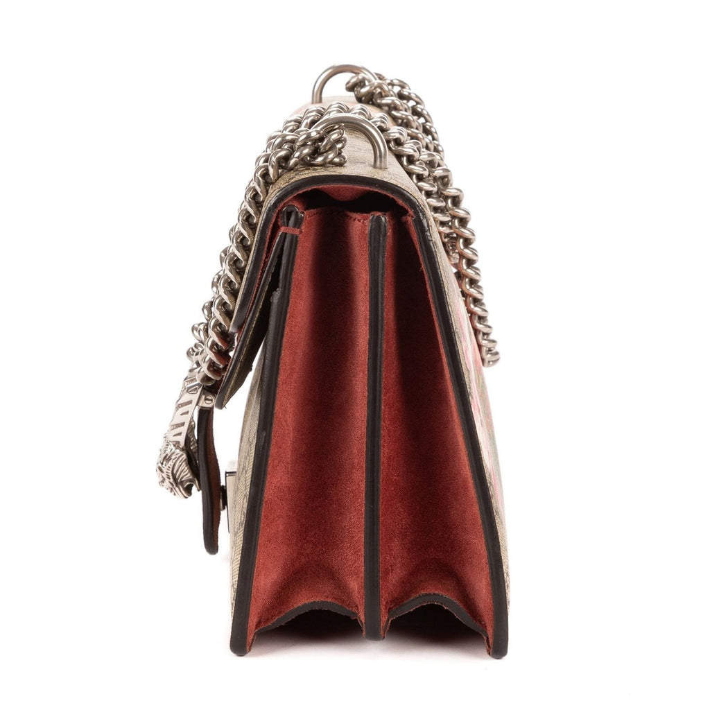 Gucci Blooms Dionysus Beige Burgundy Supreme Canvas Shoulder Bag — view 3