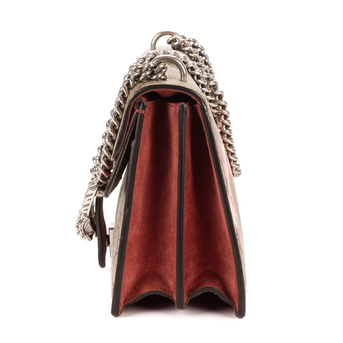 Gucci Blooms Dionysus Beige Burgundy Supreme Canvas Shoulder Bag — view 3