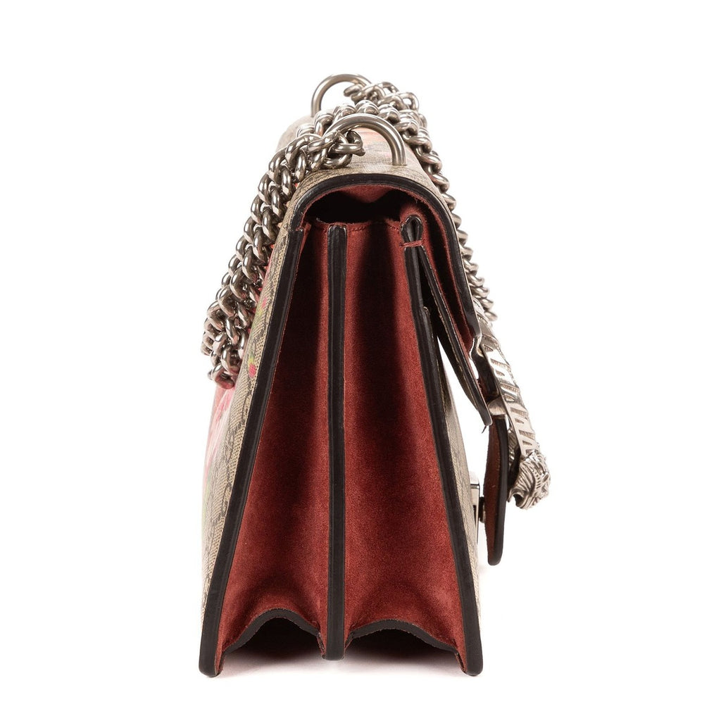 Gucci Blooms Dionysus Beige Burgundy Supreme Canvas Shoulder Bag — view 4