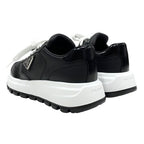 Prada Sneakers Shoes Leather Black White Triangle Logo — view 4