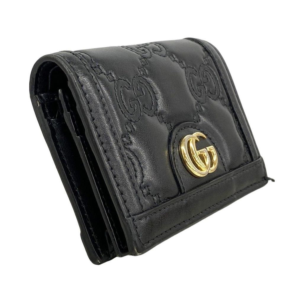 Gucci Wallet GG Matelasse Leather Black Gold — view 2