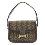 Celine Vintage Canvas Calf Brown Handbag