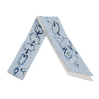 Hermes Scarf Twilly Re Boucles Broderie Anglaise Blue-blanc Marine