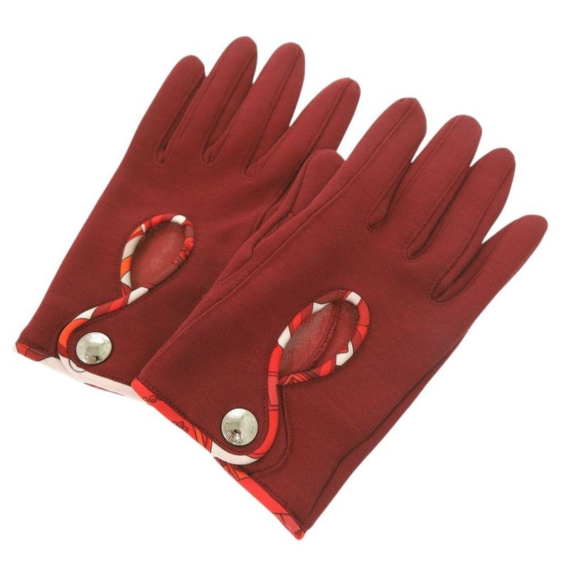Hermes Selye Gloves Silk Cotton Dahl Cles Dd 0488