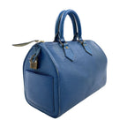 Louis Vuitton Speedy 25 Epi Toledo Blue Leather Handbag Gold — view 2