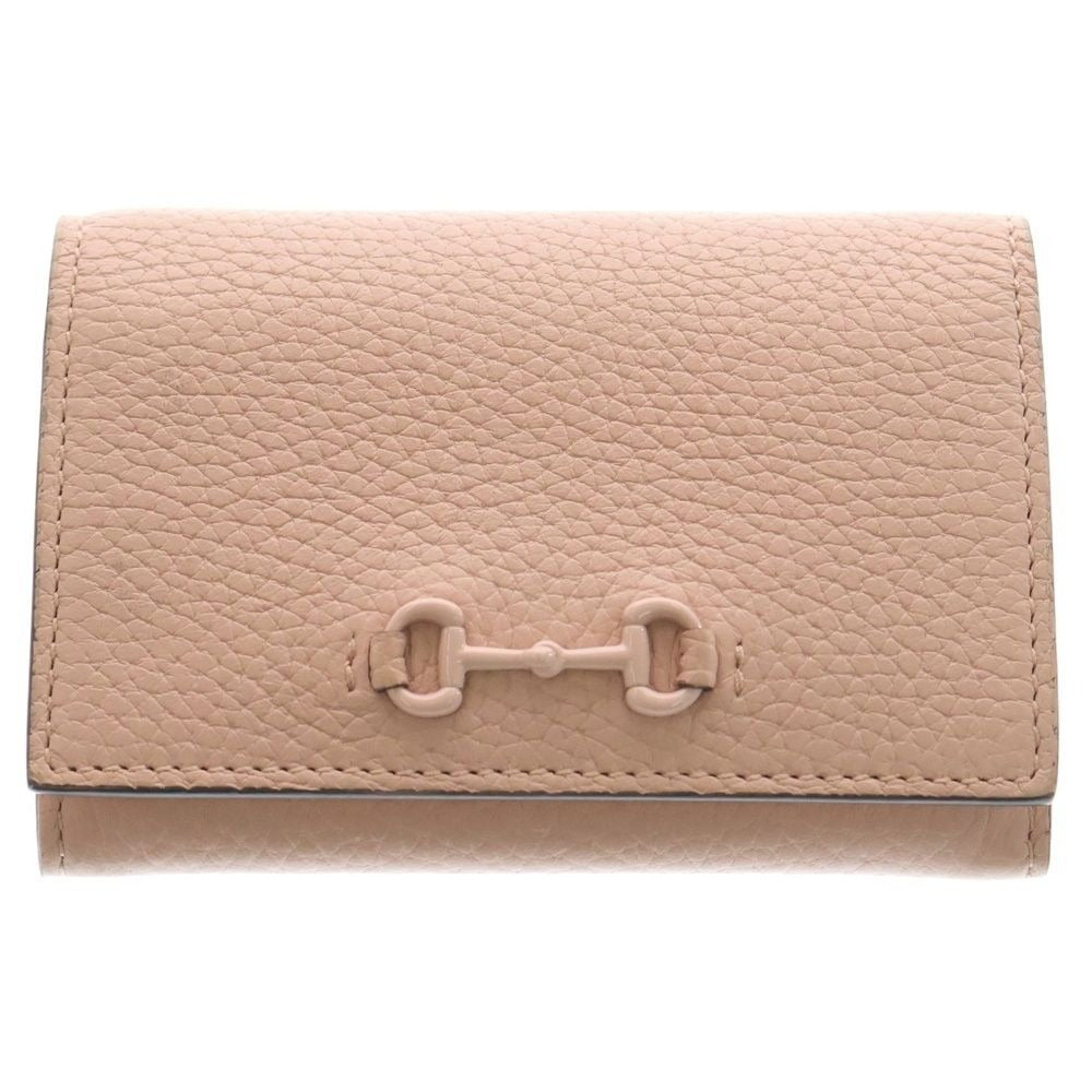 Gucci Horsebit Leather Compact Wallet Pink