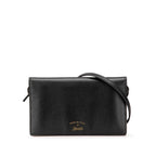 Gucci Swing Wallet Shoulder Bag Black Leather