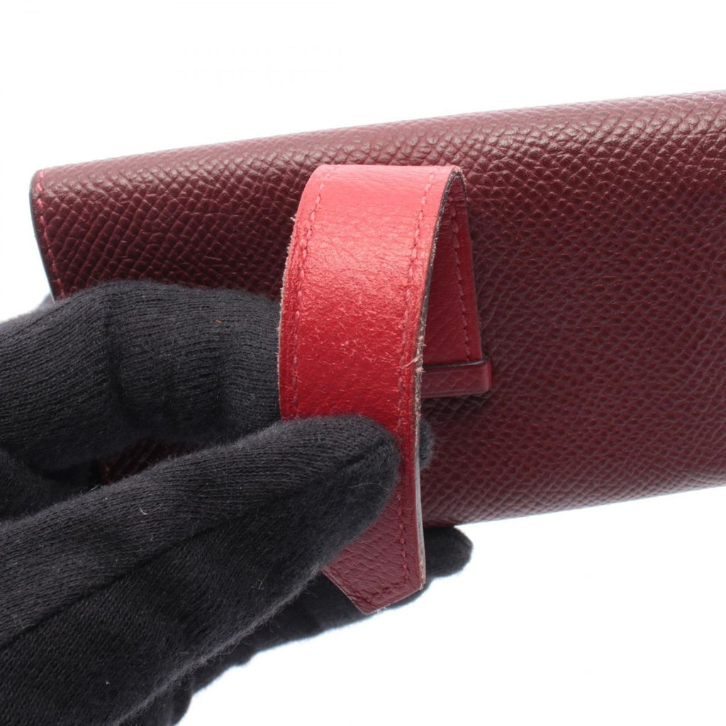 Hermes Key Case Bearn Rouge Ash Casac Leather Calf Holder Bold Red — view 7