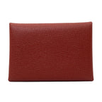Hermes Calvi Duo Verso Silver Card Case Calf