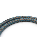 Hermes Bracelet Jumbo Breath Metal Leather Blue Gray Gold Hardware 2 Strands — view 4