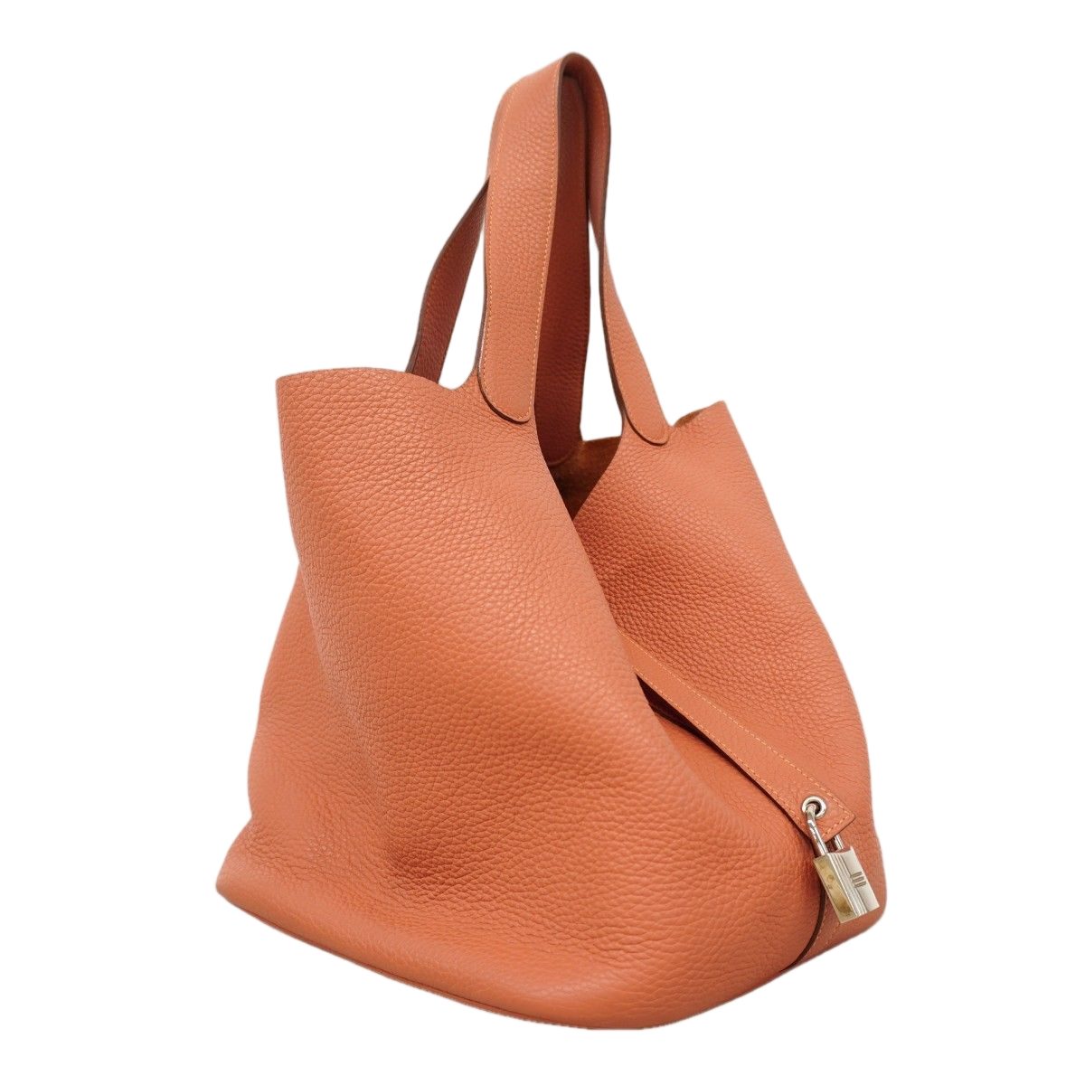 Hermes Handbag Picotin Lock GM Taurillon Clemence Vert Clair Silver — view 2