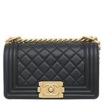 Chanel Shoulder Bag Boy 20 Lambskin Black Matt Togo Chain
