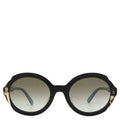 Prada Sunglasses 53 22 Acetate Black Light Blue Marble Silver Oval Shape
