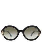 Prada Sunglasses 53 22 Acetate Black Light Blue Marble Silver Oval Shape