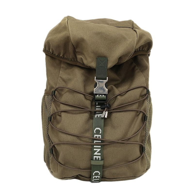 Celine Medium Trekking Backpack Rucksack Khaki Green Cotton — view 2