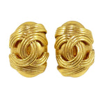 Chanel CC Logo Oval Earrings