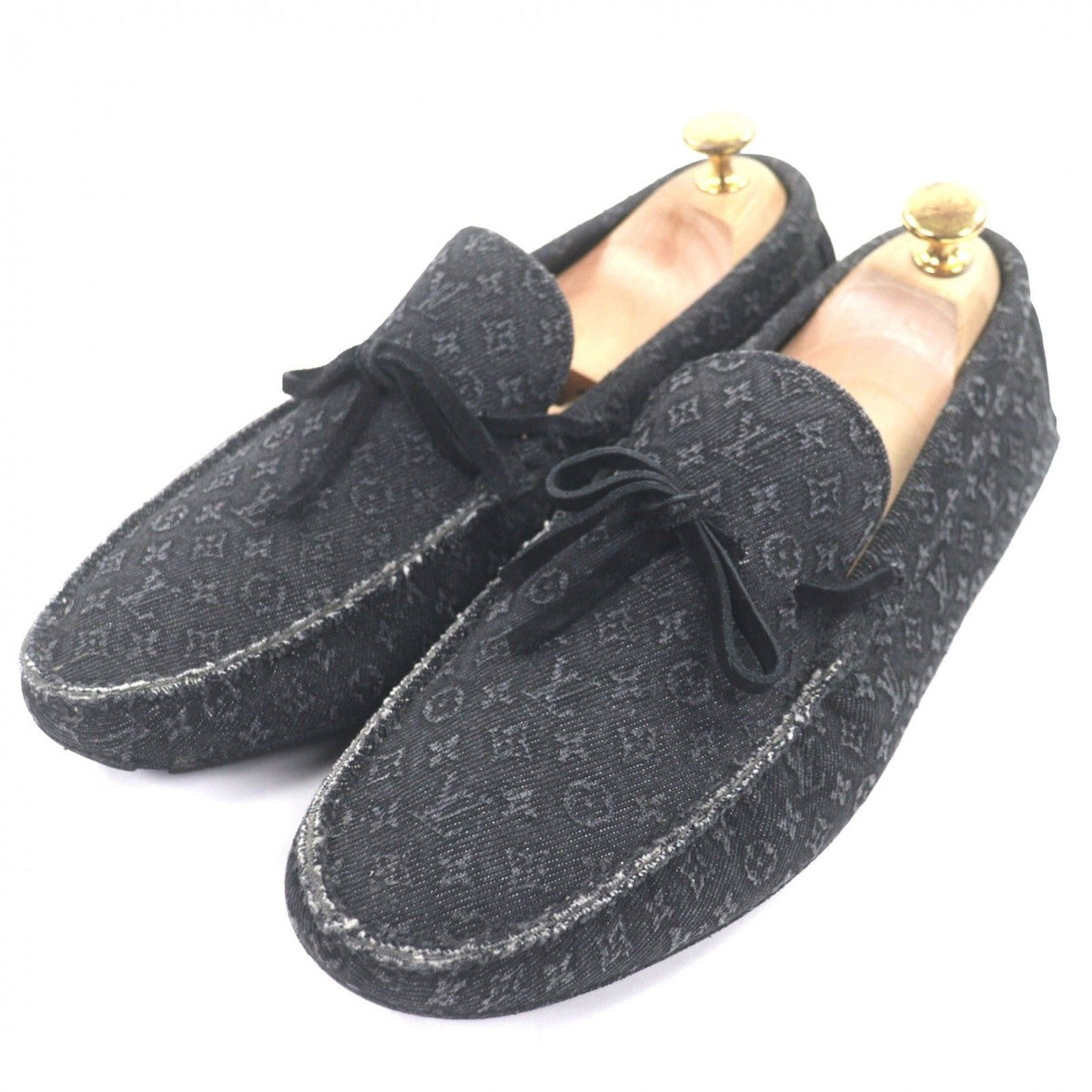 Louis Vuitton LV Driver Line Moccasins Monogram Denim Slip on Driving