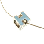 Hermes Caged Ash H Cube Metal Light Blue Necklace 1327 — view 2