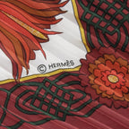 Hermes 90's Vintage Decoupages 100% Silk Pleated Scarf Shawl — view 8