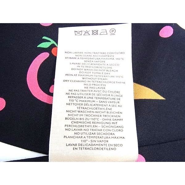 Gucci Neck Bow Silk Ice Pattern Ribbon Scarf Shawl Black — view 4