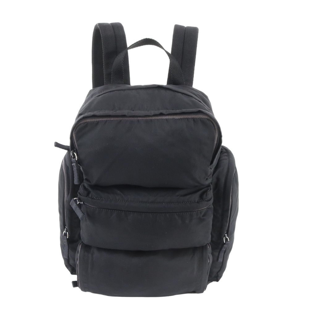 Prada Tessuto Nylon Triangle Logo Backpack Black