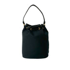 Prada Duet Logo Canvas Leather Drawstring 2-Way Handbag