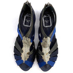 Christian Dior Gurkha Sandals Silver Blue Navy — view 4