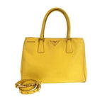 Prada Saffiano Yellow Gold Leather Shoulder Bag 2-Way