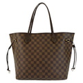 Louis Vuitton Damier Neverfull MM Brown Gold Tote Shoulder Bag
