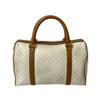 Celine Vintage Macadam Blason Triomphe Pattern Leather Handbag Mini Boston Bag