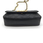 Chanel Bicolor Big CC Logo Mini Chain Shoulder Bag Black — view 3