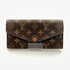 Louis Vuitton Monogram Portefeuille Sara Bifold Long Wallet Brown