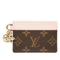 Louis Vuitton Monogram Card Holder Lvcharm Brown Rose Ballerine
