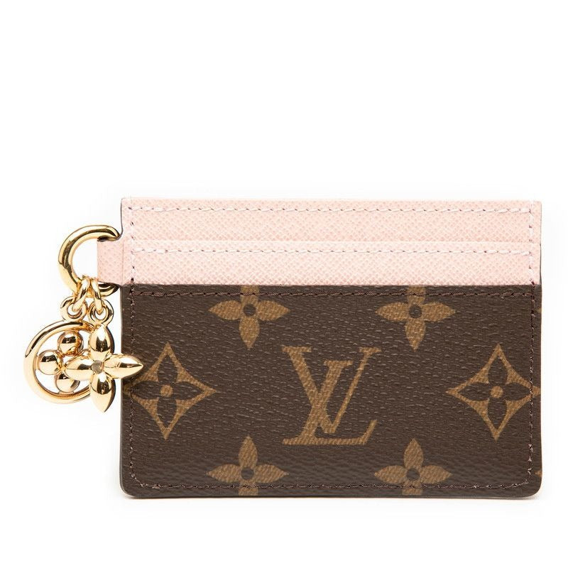 Louis Vuitton Monogram Card Holder Lvcharm Brown Rose Ballerine — view 2