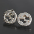 Gucci G Motif Earrings Interlocking AG 925 Silver E1119