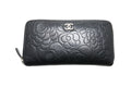 Chanel Camellia Leather Zip Around Wallet