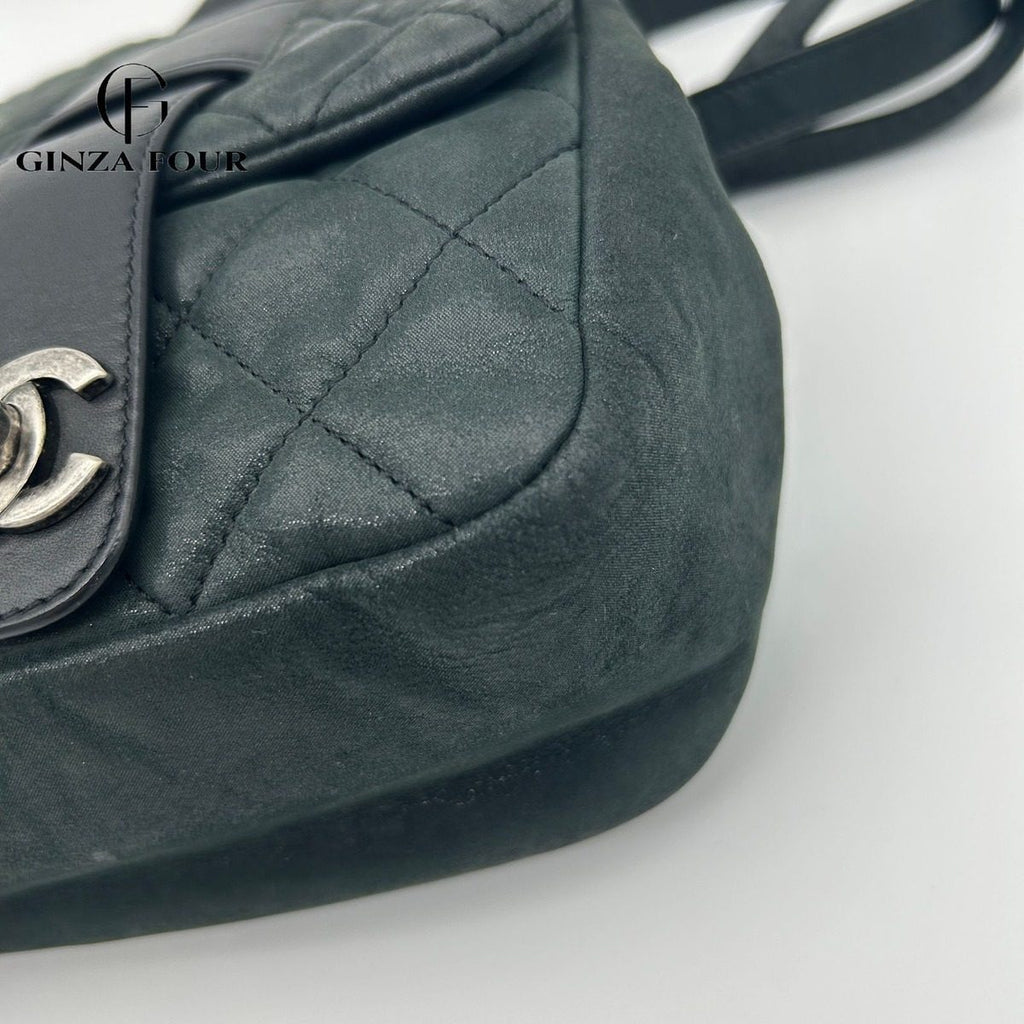 Chanel 2-Way Leather Lame Messenger Bag — view 9