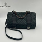 Chanel 2-Way Leather Lame Messenger Bag