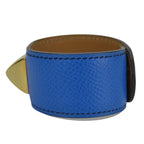 Hermes Bracelet Medor Leather Metal Blue Gold Hardware Accessories Small — view 3