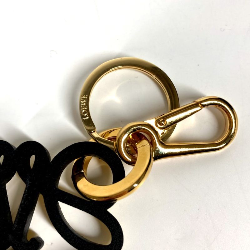 Loewe Key Holder Anagram Charm in Calf X06 Leather Yellow — view 7
