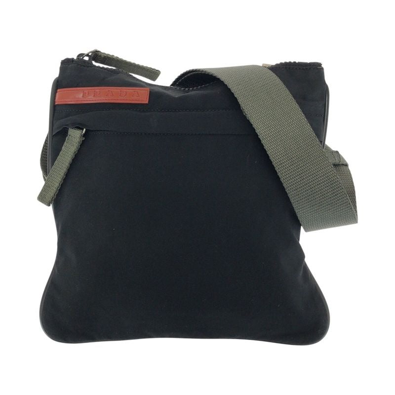 Prada Sports Black Silver Hardware Nylon Shoulder Bag Pochette