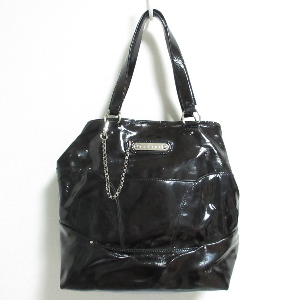 Celine Enamel Chain Tote Black