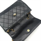 Chanel Big CC Logo Bicolor Push Lock Mini Quilted Chain Shoulder Bag Black — view 8