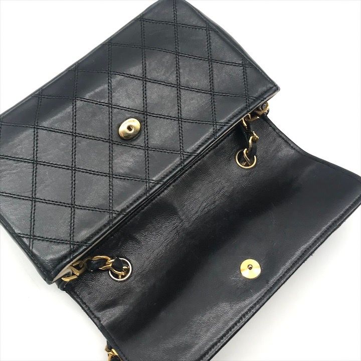 Chanel Big CC Logo Bicolor Push Lock Mini Quilted Chain Shoulder Bag Black — view 8