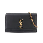 Saint Laurent Kate Chain Shoulder Bag Leather Black Medium