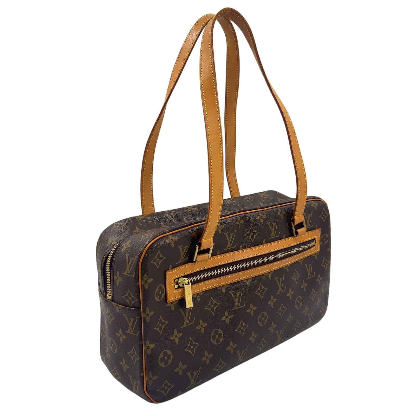 Louis Vuitton Cite GM Monogram Leather Brown Light Shoulder Bag Gold — view 2