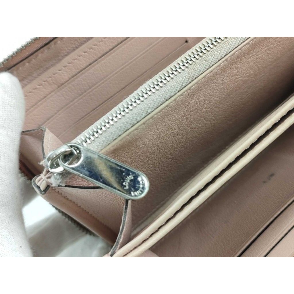 Louis Vuitton Wallet Zippy Jasmine Pink Mahina Zip Around Silver — view 6